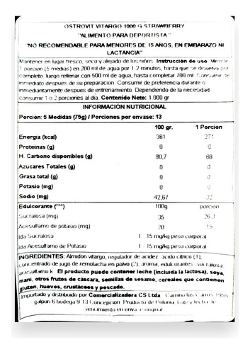 Vitargo 1000g Strawberry - Ostrovit