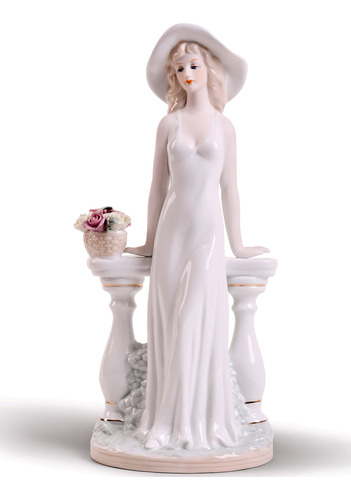 Mtme Figura Porcelana Para Mujer Jardin Estatua Esculpida