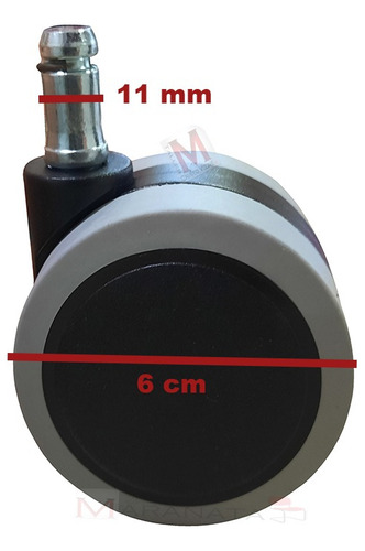 5 Ruedas Para Sillas Gamer Grandes Diametro 6 Cm Repuestos
