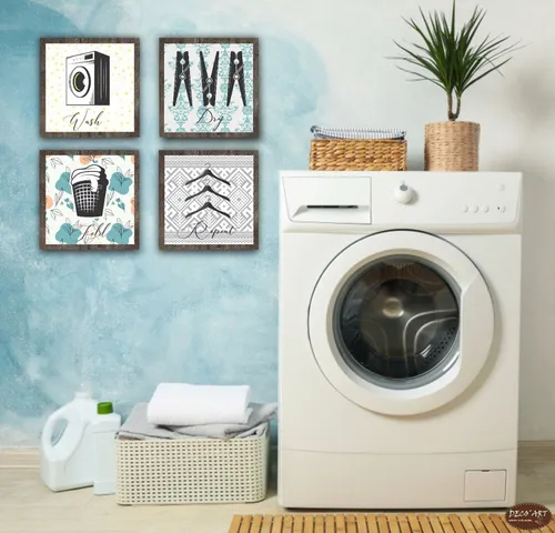 Cuadros Decorativos Para Lavandería Laundry Room(4pz ) 23x23