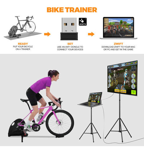 Moofit Ant+ Dongle Usb Ant Stick Para Zwift, Tacx, Wahoo Kic