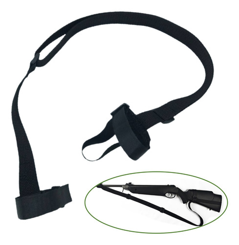 Bandoleira Universal 2 Pontas Com Fecho De Contato Carabina Cor Preto
