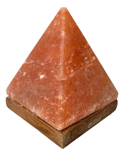 Lampara De Sal Del Himalaya Piramide 17cm Alto Estructura Café Pantalla Sal Rosa