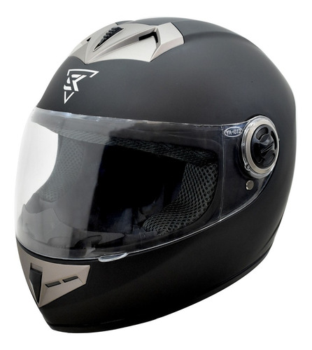 Casco Tipo Cerrado Para Seguridad Moto Negro Mica Abatible 