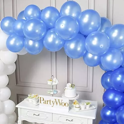 Partywoo Globos Azules Y Blancos 100 Piezas Globos Azules Re