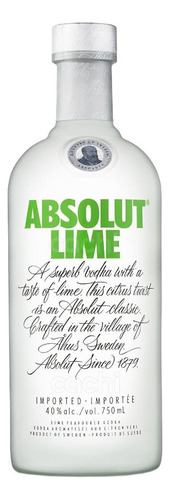 Caja De 12 Vodka Absolut Lime 750 Ml