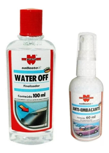 Water Off Cristalizador + Anti Embaçante Wurth Vidro Espelho