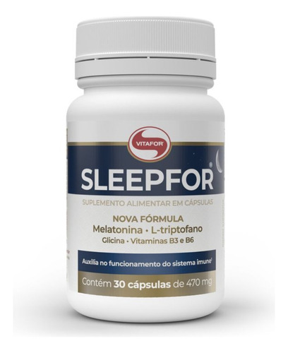 Suplemento em cápsula Vitafor  Sleepfor proteínas Sleepfor em pote de 14.1g 30 un