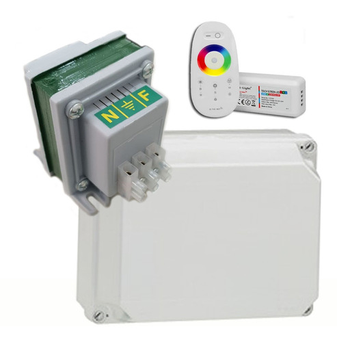 Transformador 50w Para Luces Pileta + Caja Y Control Tactil