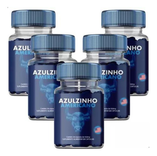 Suplemento Em Cápsula Azul  Azulzinho Americano Alimentar Azulzinho Americano Em Pote De 30ml 60 Un  Pacote X 5 U