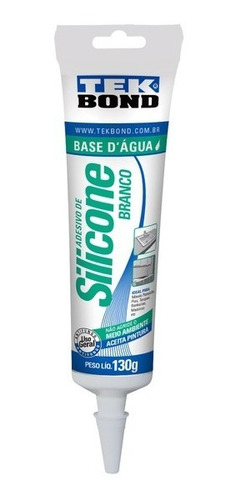 Adesivo Silicone Branco Base Dágua 130g Tekbond