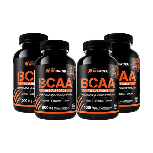 4x Bcaa Rescue Force 1000mg - 100cps - Neonutri