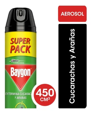 Pack 2 Baygon Repelente Extermina Arañas Cucarachas 450 Cm3