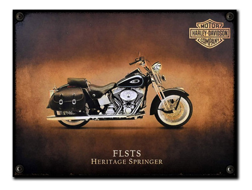 #140 - Cuadro Vintage 21 X 29 Cm / No Chapa Moto Harley