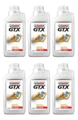 Kit Óleo Castrol Gtx Anti Borra 20w50 Mineral Toyota 6 Lts