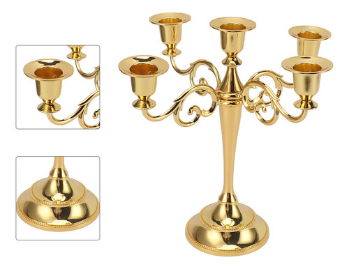 Candelabro De Hierro Con 5 Brazos, Diseño Retro Decorativo