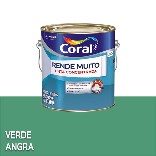 Tinta Para Exterior Rende Muito Acrílica 3,2l - Cores Acabamento Mate Cor Verde Angra