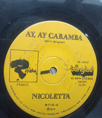 Vinilo Single Nicoletta Ay Caramba
