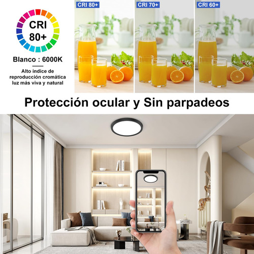 Led Tipo Plafón 18 W, Redondo, 3000-6000k, 3 Colores