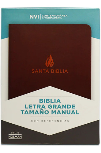 Biblia Nvi Tamaño Manual Letra Grande Piel Fabricada (9602)