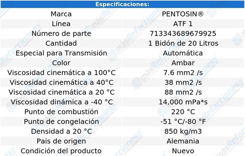 Aceite De Transmision Beetle L5 2.5l 06-11 Atf 1 20 Lts