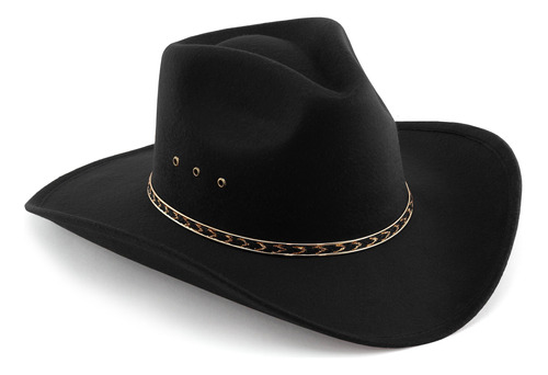 Sombrero De Vaquero Western Con Pinza Frontal De Fieltro Sin