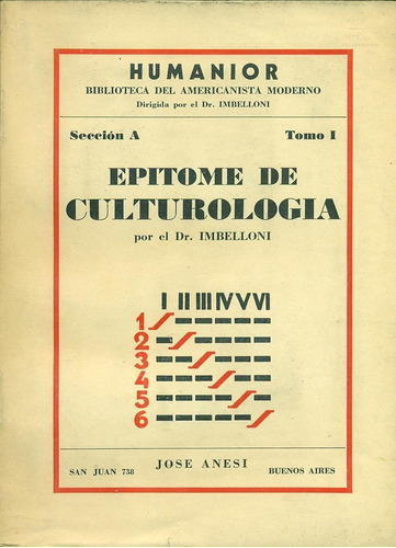 Epitome De Culturología - Imbelloni, J.