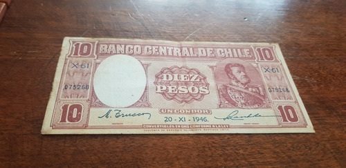 Billete 10 Pesos 20-xi-1946