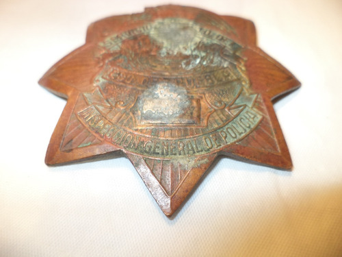 Antigua (c. 1950) Placa Agente Secreto Puebla (Usado)