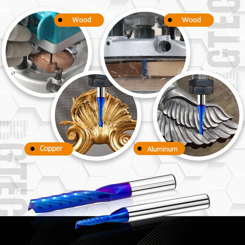 Brocas De Fresado Cnc Espiral 3 Mm Diámetro 12 Mm Para Mader