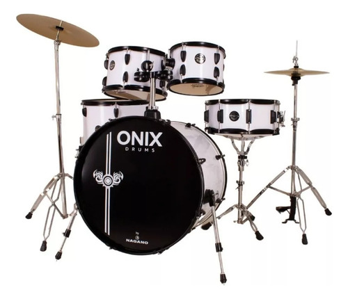 Bateria Nagano Onix Smart Bumbo 22 Completa Banco Pratos