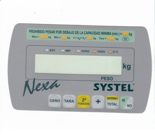 Panel Adhesivo Policarbonato Systel Nexa Original -6 Teclas
