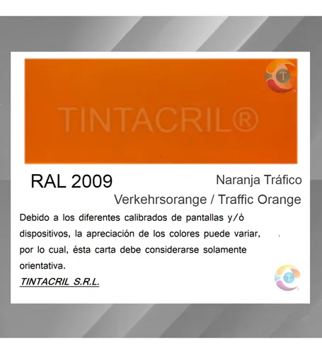 Pintura Poliuretánica Ral 2009 X 3.6 Lts. Naranja Tráfico