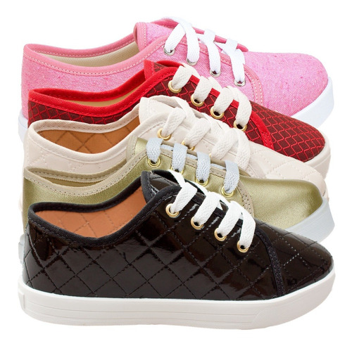 5 Pares Tênis Infantil Feminino Moda Menina Casual Escolar Confortável Cadarço Promoção Kit Atacado Sapato Criança | Mercado Livre