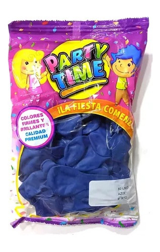 Globos Perlados Party Time Azul Oscuro X 25 U