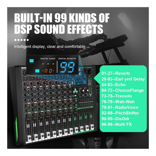 Mezclador De Audio De 8 Canales, Mesa De Sonido, Consola