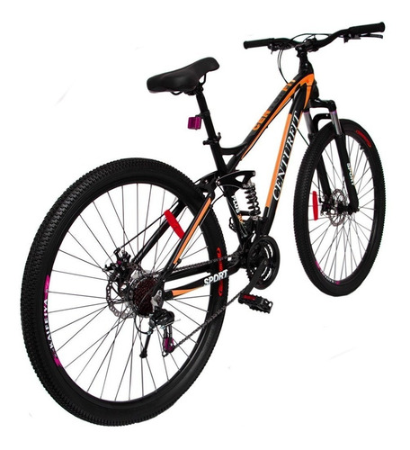 Imagen 2 de 2 de Mountain bike Centurfit MKZ-BICIALUMINIO R29 21v color naranja con pie de apoyo