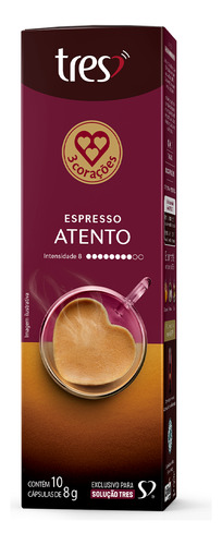 Cápsula de Café Espresso Atento TRES 3 Corações 10 Unid