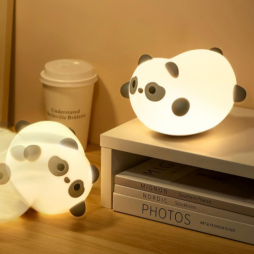A Luz Nocturna De Silicona Lámpara De Cabecera De Panda