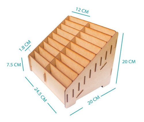 Imagen 2 de 5 de Caja Organizador Exhibidor Mdf 3mm Para 18 Teléfono Celular