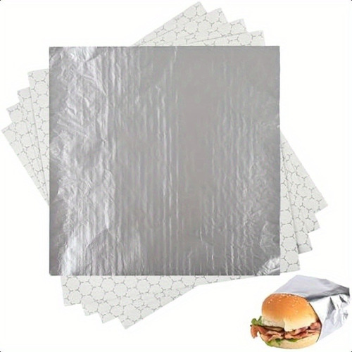 Papel Aluminio Aislante Hamburguesa Green 35x40cm 500und