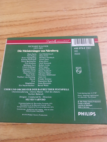 Cd 4 Box Wagner- Die Meistersinger Von Nurnberg- Philips (Usado)