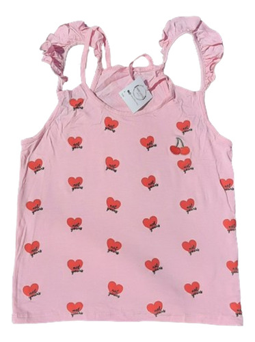 Musculosa Rosa Mujer Niña Adolescente Blusa Verano Corazón 