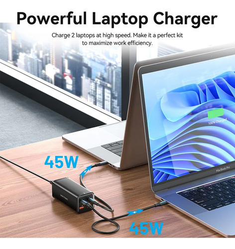 Cargador Enchufe Usb C Adaptador 4 Puertos 100w Pd Blanco Vention FBSWG
