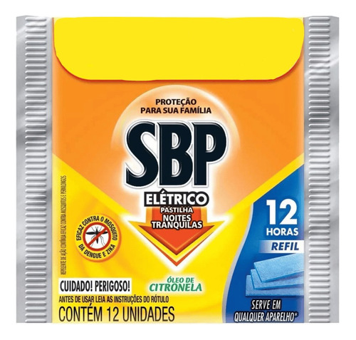 Refil Pastilha Sbp Óleo Citronela Inseticida Elétrico 12 Un