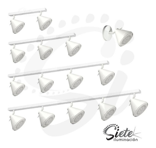 Imagen 2 de 4 de Aplique Spot Cono Móvil Ar111 Led 1 Luz De Pared / Techo