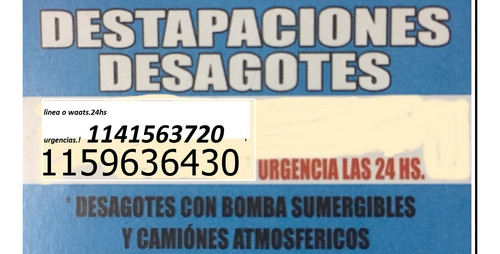 Imagen 2 de 4 de Tanques Atmosfericos Destapaciones Desagotes Cloacas Pozos