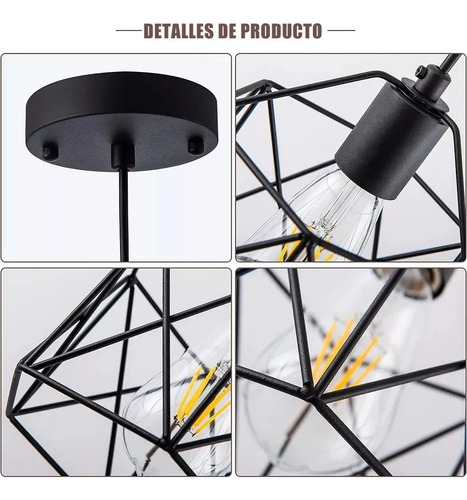 Lámpara De Techo E26 Para Iluminación Del Hogar, 1 Pieza Negro