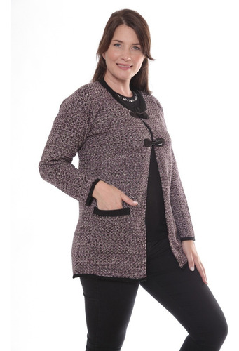 Imagen 7 de 9 de Saco Abierto Tejido De Mujer Talles Grandes 3402 - Premium