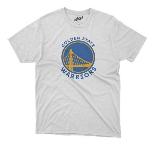 Remera Basket Nba Golden State Warriors Blanca Logo Completo